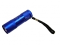 Mini 9 LED Aluminum Pocket Torch Blue with Strap 81198CBL *Out of Stock*