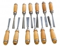 Am-Tech 12 Pc Wood Carving Chisel Set with Wooden Handles AME1000 *Out of Stock*