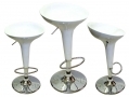 Apollo Pair of Hydraulic Bar Stools Bombo Style in White AP8216 *Out of Stock*