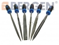 BERGEN Professional 6 Piece Needle File Set 140 mm Cracked Case BER2525-RTN1(DO NOT LIST) *Out of Stock*