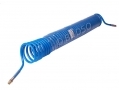 BERGEN Blue Polyurethane Self Recoil Air Hose 12 Meters with 1/4\" inch Male BSP Fittings BER8061 *Out of Stock*