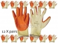 12 pack 9" Non-slip Fleece and Latex Dipped Builders Gloves Medium GL009 *Out of Stock*