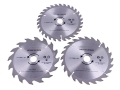 Trade Quality 3pc 150mm TCT Circular Saw Blades with 20mm Bore and Adapter Rings PA019 *Out of Stock*