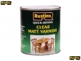 RUSTINS Professional Trade Quality Hardware Quick Dry Interior Varnish Matt Clear 500ml RSAVMC500 *Out of Stock*
