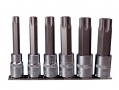 Trade Quality 6PC 1/2"Chrome Vanadium S2 Steel Torx Bits T55-T100 100mm Long TX036 *Out of Stock*