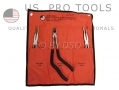 US PRO Professional 3 Piece 11\" Long Reach Angled Plier Set in Canvas Case US0614 *OUT OF STOCK*