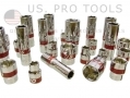 US PRO 33 Piece 3/8\" Drive Socket Set Shallow and Deep in Metal Case US1020 *Out of Stock*